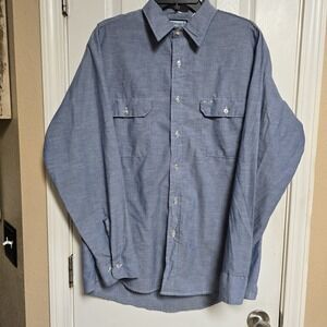 Sears Fieldmaster Chambray Work Shirt‎ Vintage Hand Painted Horse Size Large